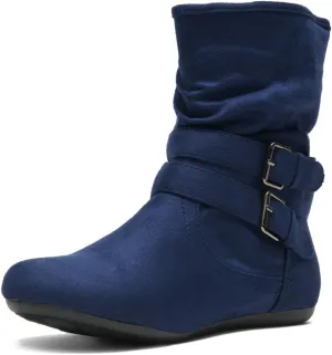 Herstyle Lindell Womens Ankle Booties Fashion Slouch Mid-Calf Flat Boots