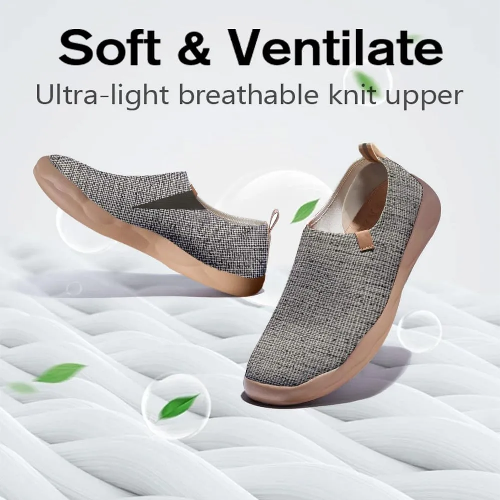 Hetios Women's Comfortable Casual Loafers Flat Knit Lightweight Artistic Slip-On Shoes Travel Footwear