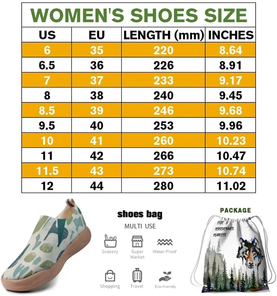 Hetios Women's Comfortable Casual Loafers Flat Knit Lightweight Artistic Slip-On Shoes Travel Footwear
