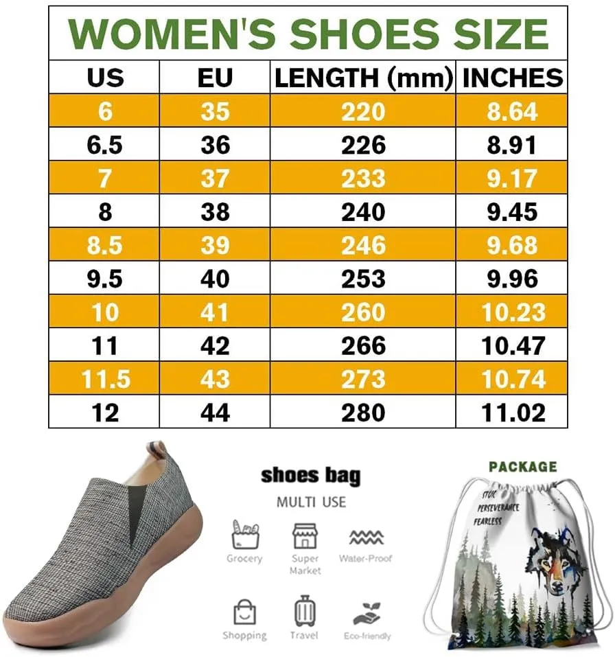 Hetios Women's Comfortable Casual Loafers Flat Knit Lightweight Artistic Slip-On Shoes Travel Footwear