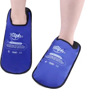 Hilph Foot Ice Pack Slippers for Plantar Fasciitis & Bunion 2 Packs, HSA or FSA Eligible Reusable Hot Cold Packs Gel Ice Slipper for Foot & Toes Pain, Gout, Foot Surgery, Neuropathy, Swollen (Blue)