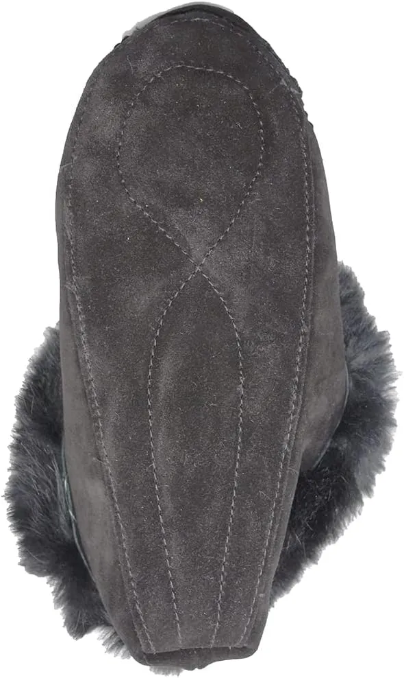 Hohokam Mukluks Women's Moccasin handmade Luxurious fuzzy rabbit fur collar house slippers