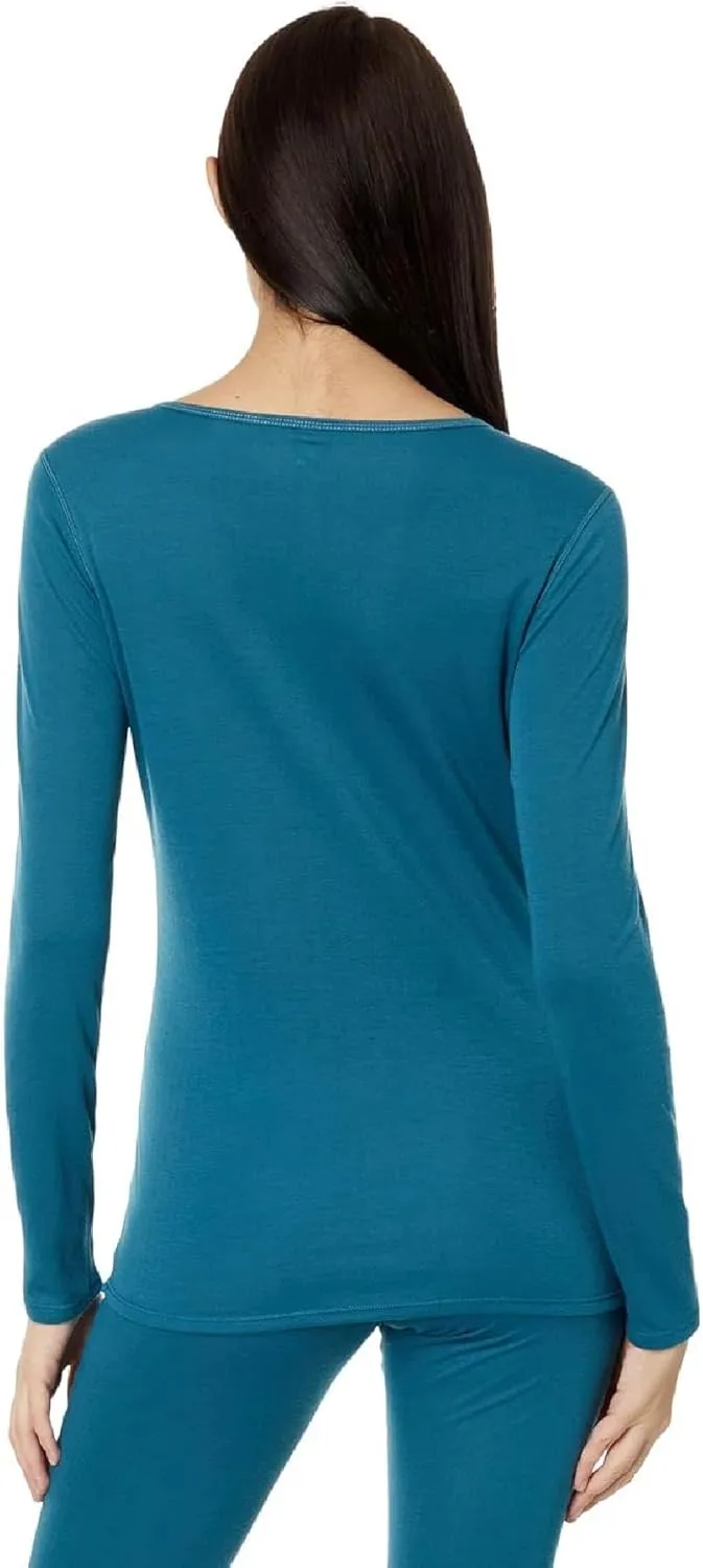 Hot Chillys Women's Pepper Bi-Ply Crewneck Top-Midweight Relaxed Fit Base Layer Thermal Training Cold Weather Long Sleeve Top
