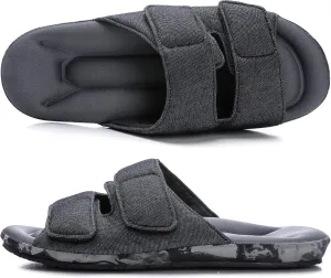 House Slippers for Men Adjustable with Arch Support Memory Foam Slip On House Shoes Indoor Outdoor