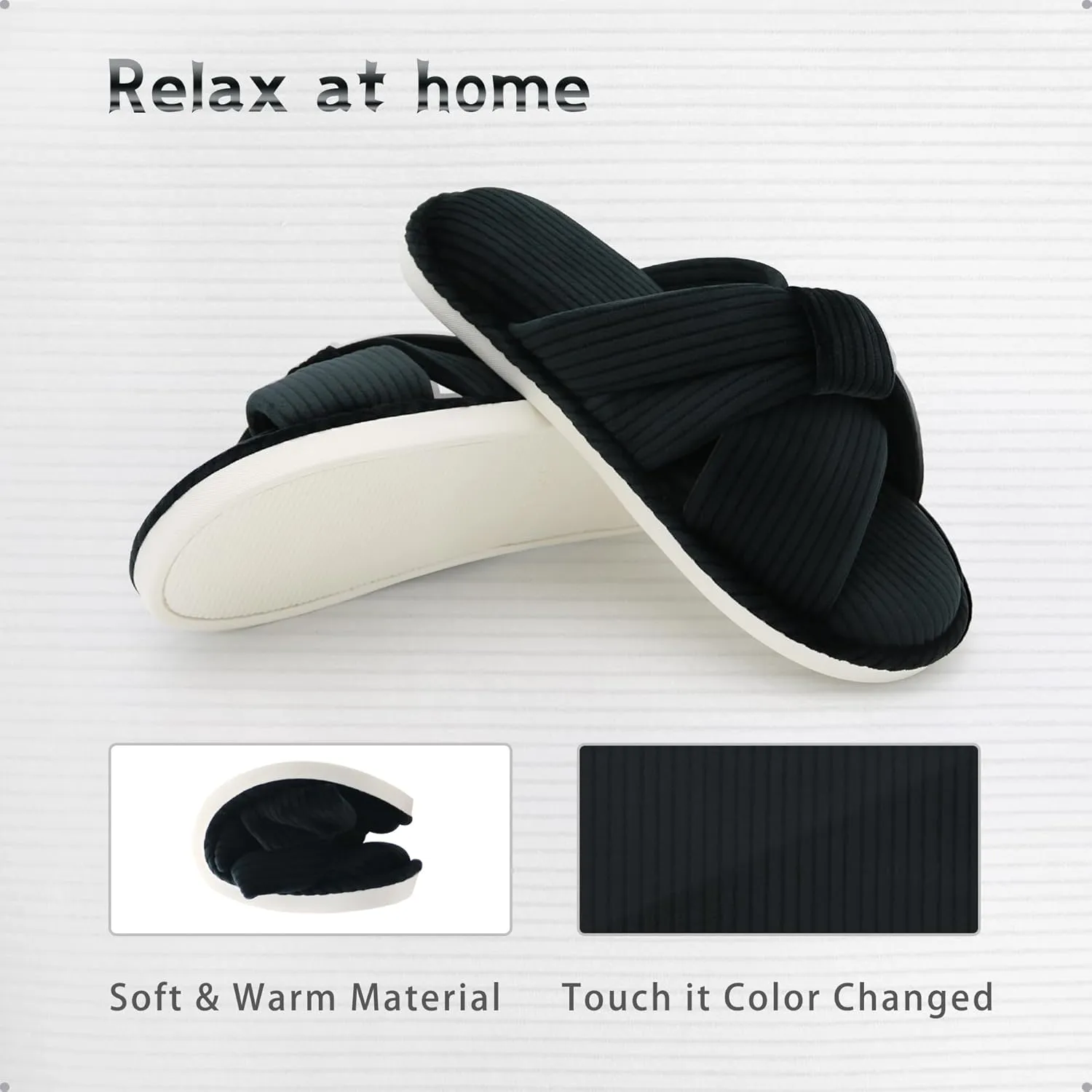 House Slippers for Women Indoor Cute Comfy Open Toe Crossband Slipper for Woman Girls and Ladies use in Bedroom, Living room and Outdoor around the Home