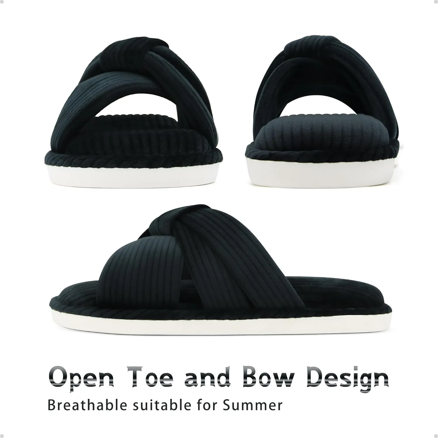 House Slippers for Women Indoor Cute Comfy Open Toe Crossband Slipper for Woman Girls and Ladies use in Bedroom, Living room and Outdoor around the Home