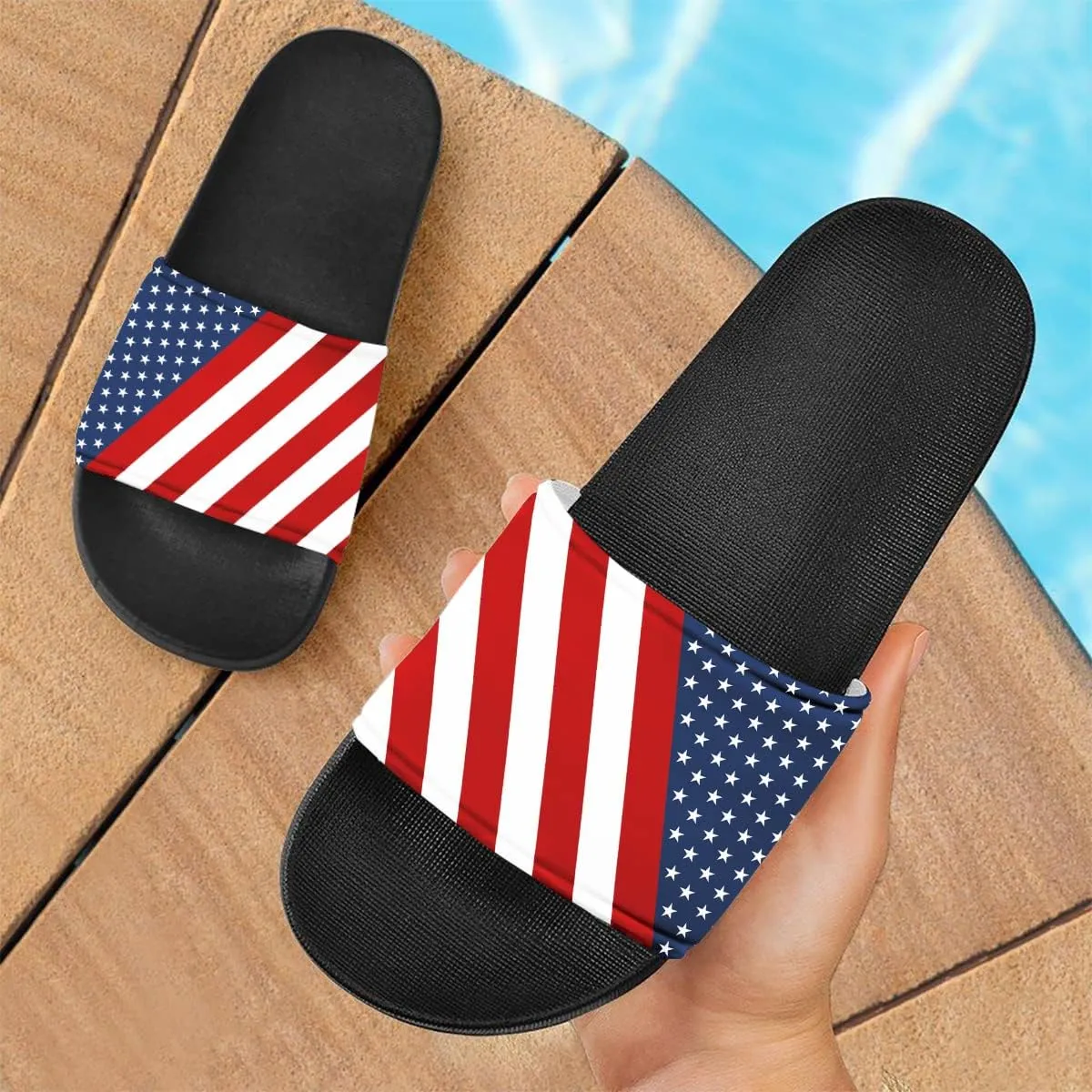 Howilath Novelty Patten Slippers for Women Men, Non-Slip Single Band Slide Sandals Open Toe Soft Sole Flat Sandals