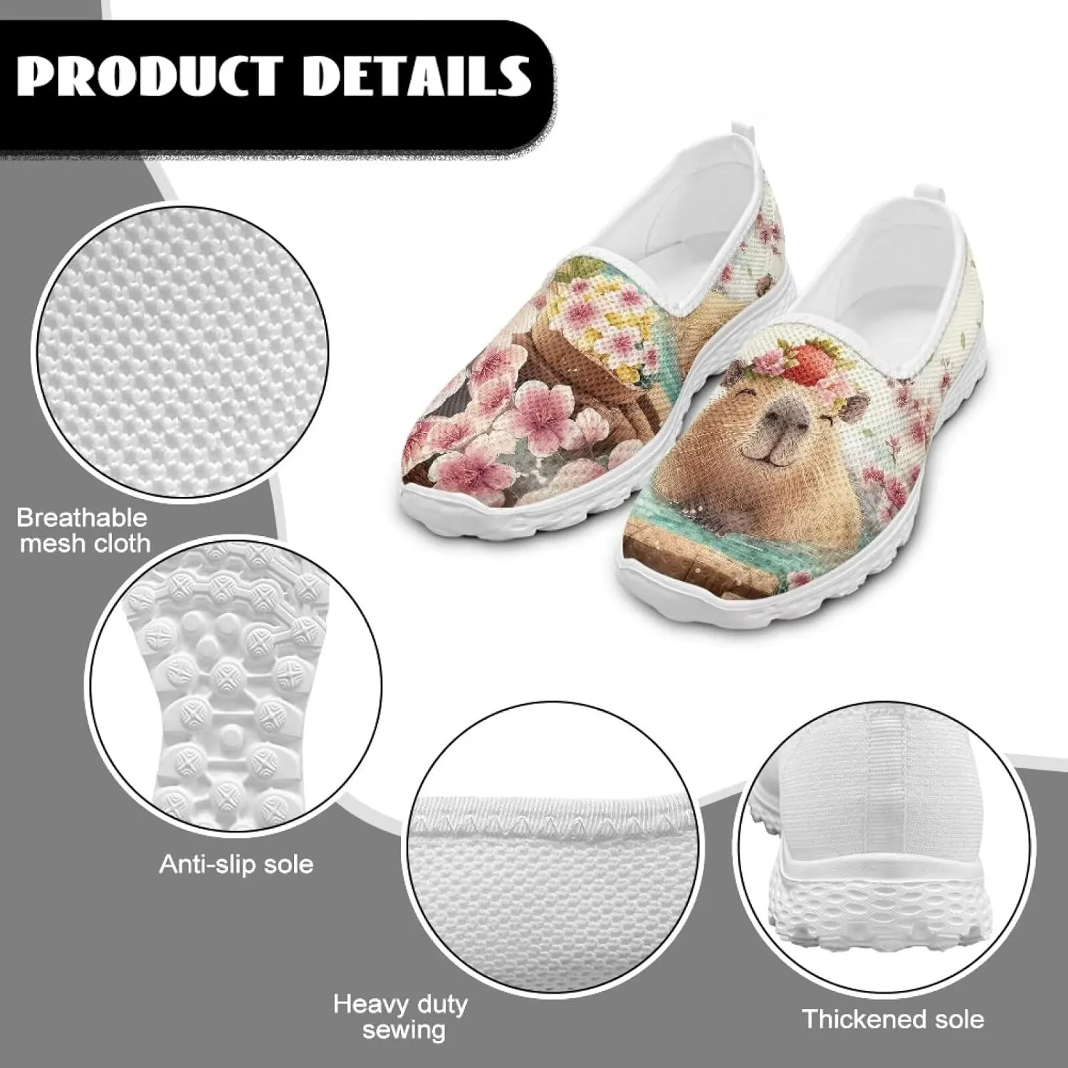 Howilath Women’s Wide Toe Walking Shoes Slip-on Sneakers Casual Tennis Gym Athletic Flats EVA Sole No Laces Size 5.5-10.5