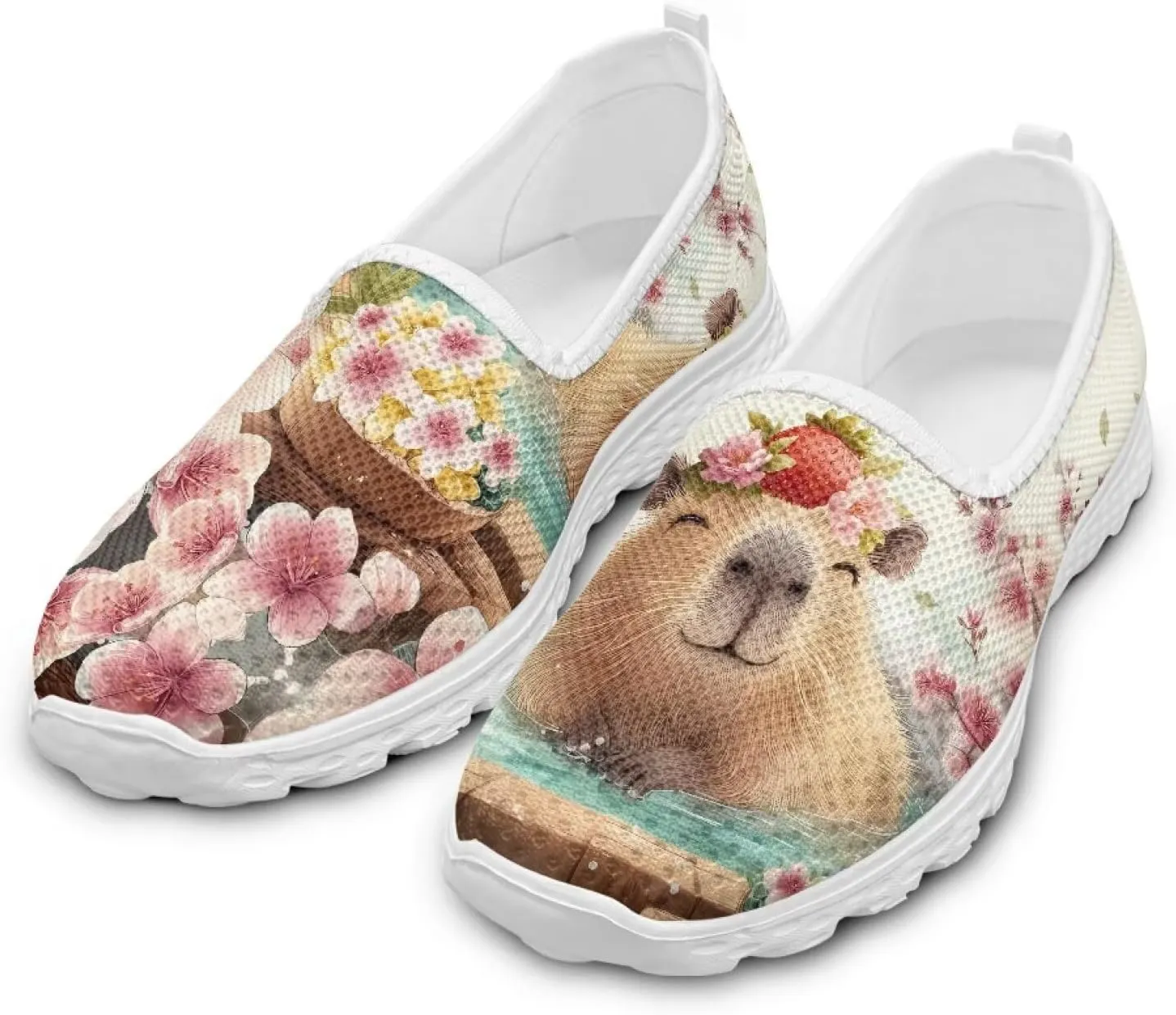 Howilath Women’s Wide Toe Walking Shoes Slip-on Sneakers Casual Tennis Gym Athletic Flats EVA Sole No Laces Size 5.5-10.5