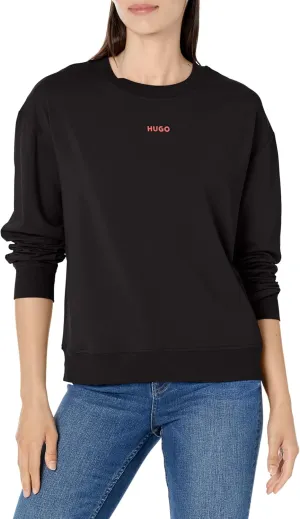 HUGO Men's Center Logo Relaxed Fit Jersey Sweatshirt