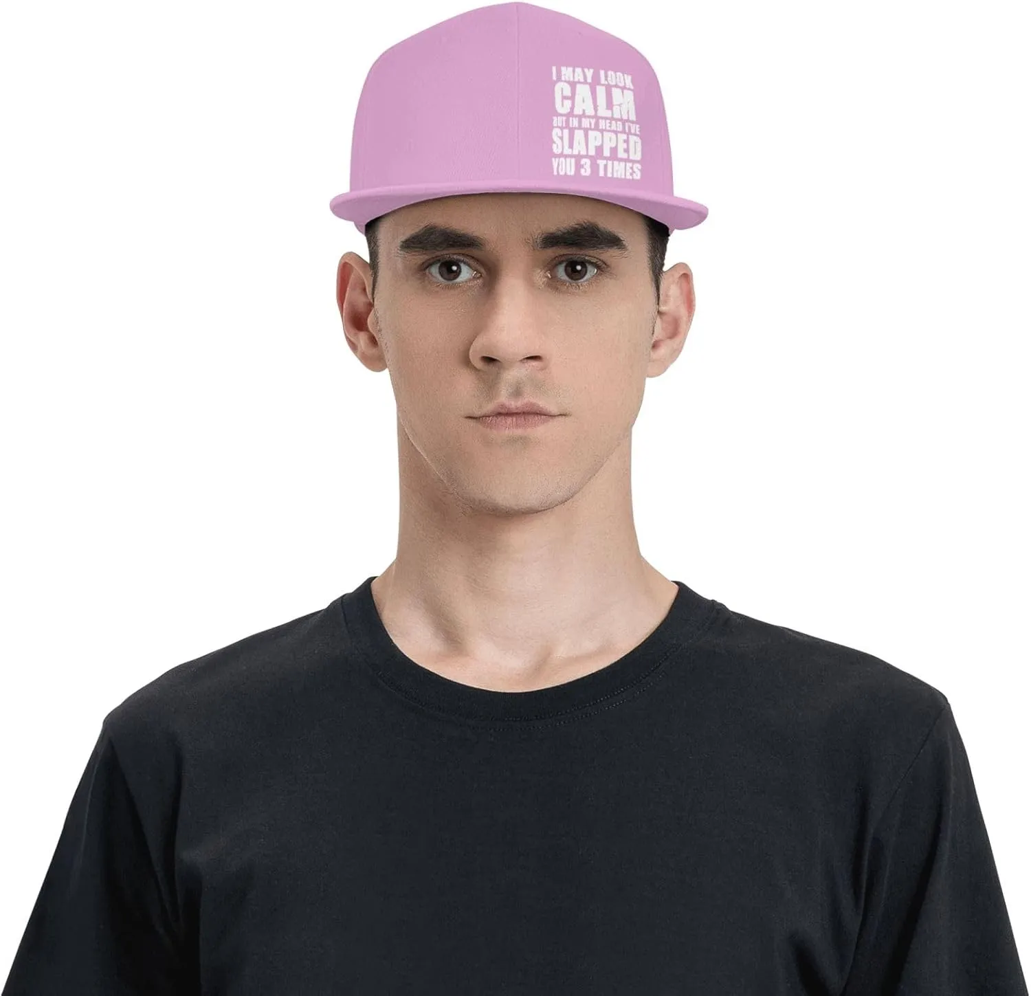 I May Look Calm But in My Head I've Slapped You 3 Times Baseball Cap,Snapback Hats Trucker Hat for Men & Women,Black