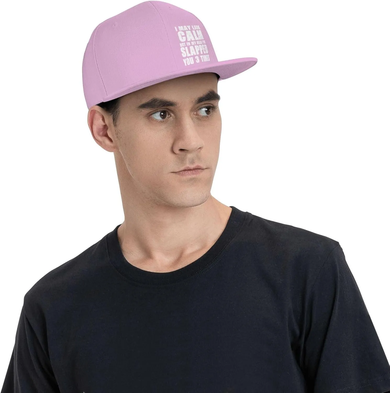 I May Look Calm But in My Head I've Slapped You 3 Times Baseball Cap,Snapback Hats Trucker Hat for Men & Women,Black