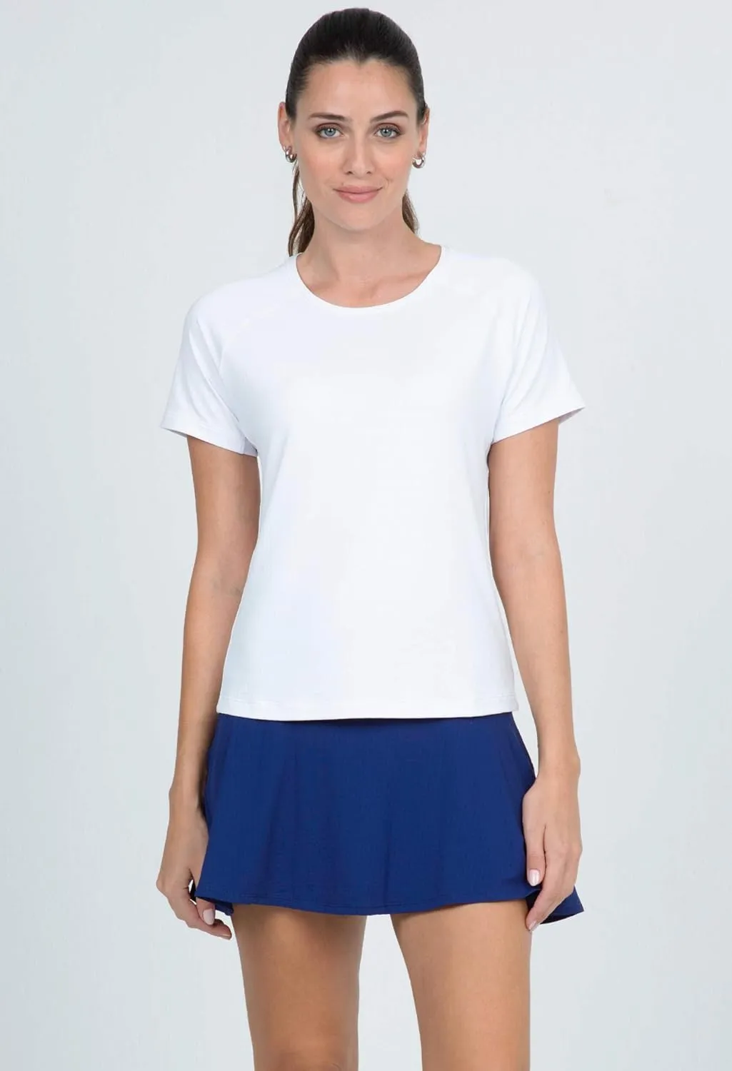 IBKUL Athleisure Wear Sun Protective UPF 50 Icefil Cooling Tech Solid Short Sleeve Crew Neck - 85000