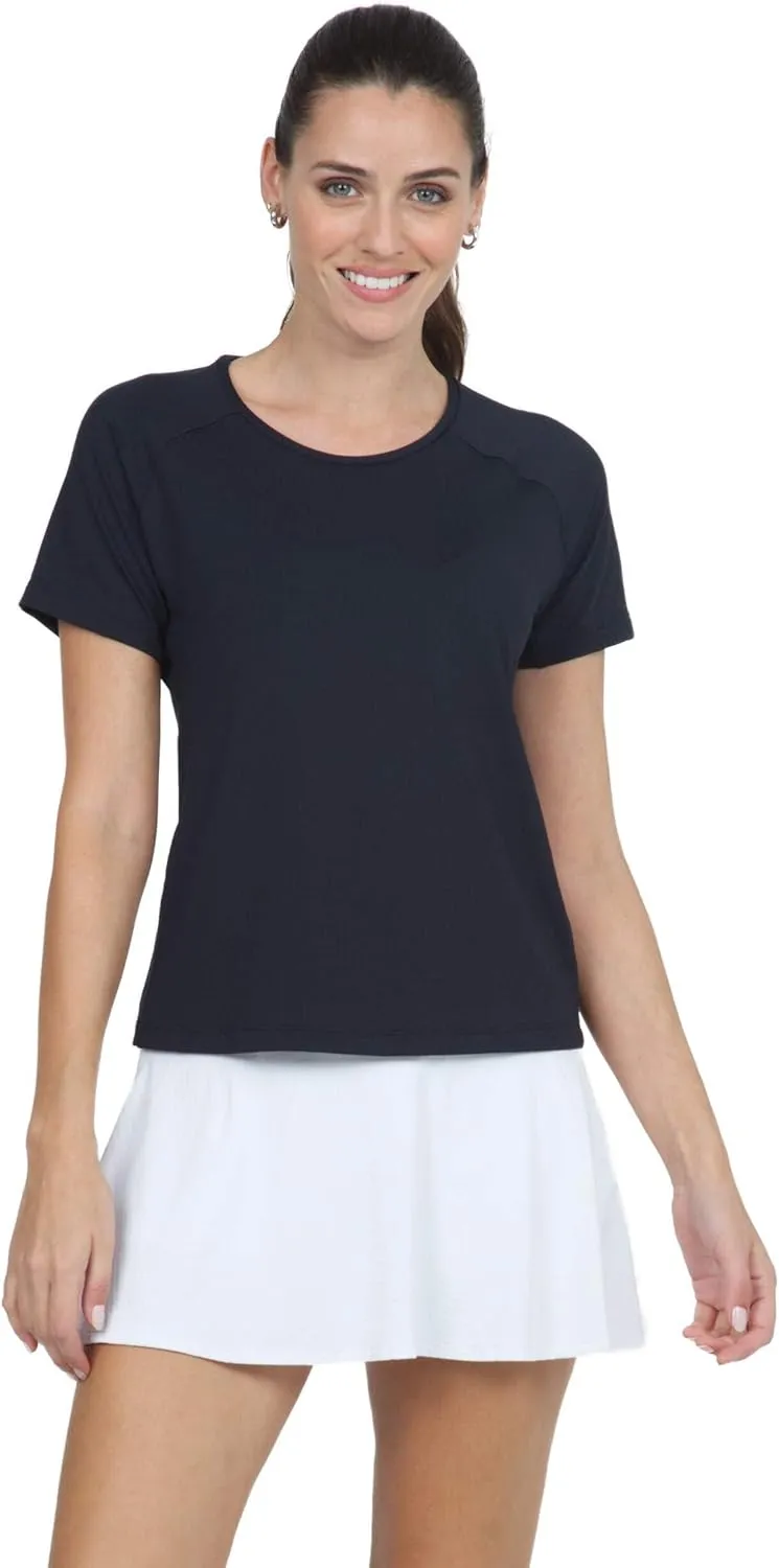 IBKUL Athleisure Wear Sun Protective UPF 50 Icefil Cooling Tech Solid Short Sleeve Crew Neck - 85000