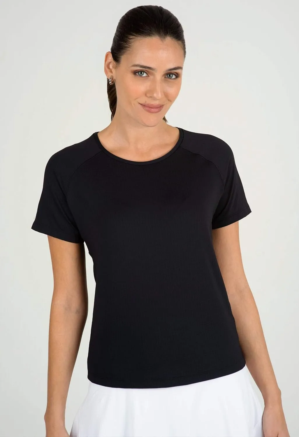 IBKUL Athleisure Wear Sun Protective UPF 50 Icefil Cooling Tech Solid Short Sleeve Crew Neck - 85000