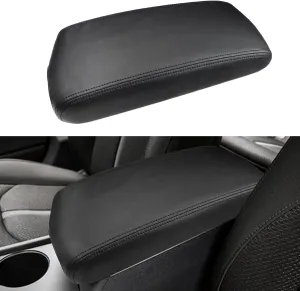 INTGET Car Center Console Armrest Cover for Kia Optima Accessories 2016 2017 2018 2019 2020 Leather Middle Console Arm Rest Box Lid Seat Cover Protector Cushion Saver (Black Stitches)