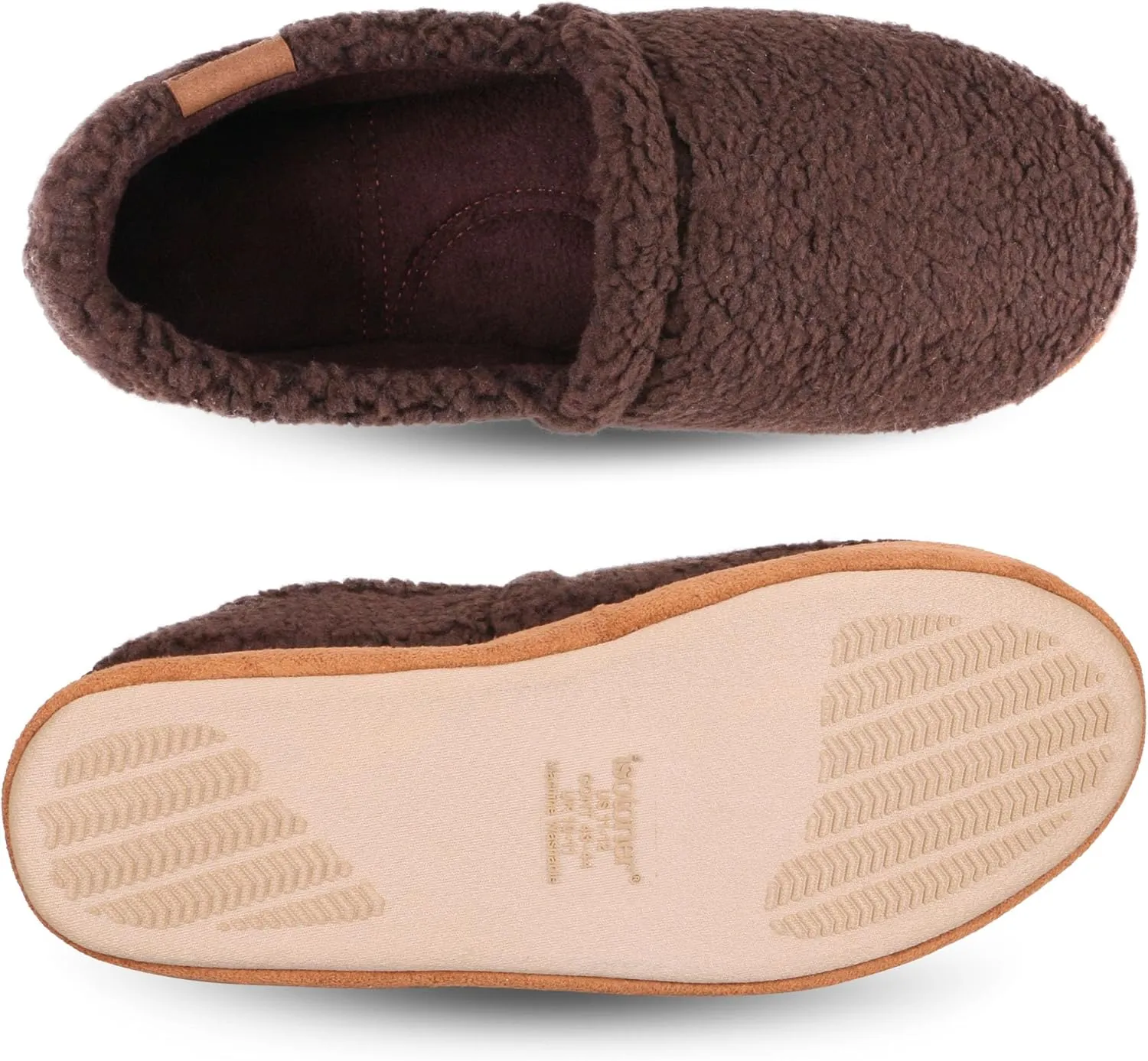 isotoner Men's Berber Aspen Closed Back Slippers