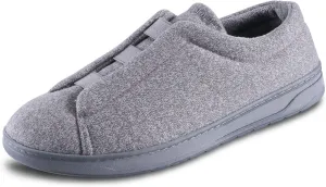 isotoner Men's Heathered Knit Brady Closed Back Slipper-Moisture-Wicking with Gel Infused Memory Foam