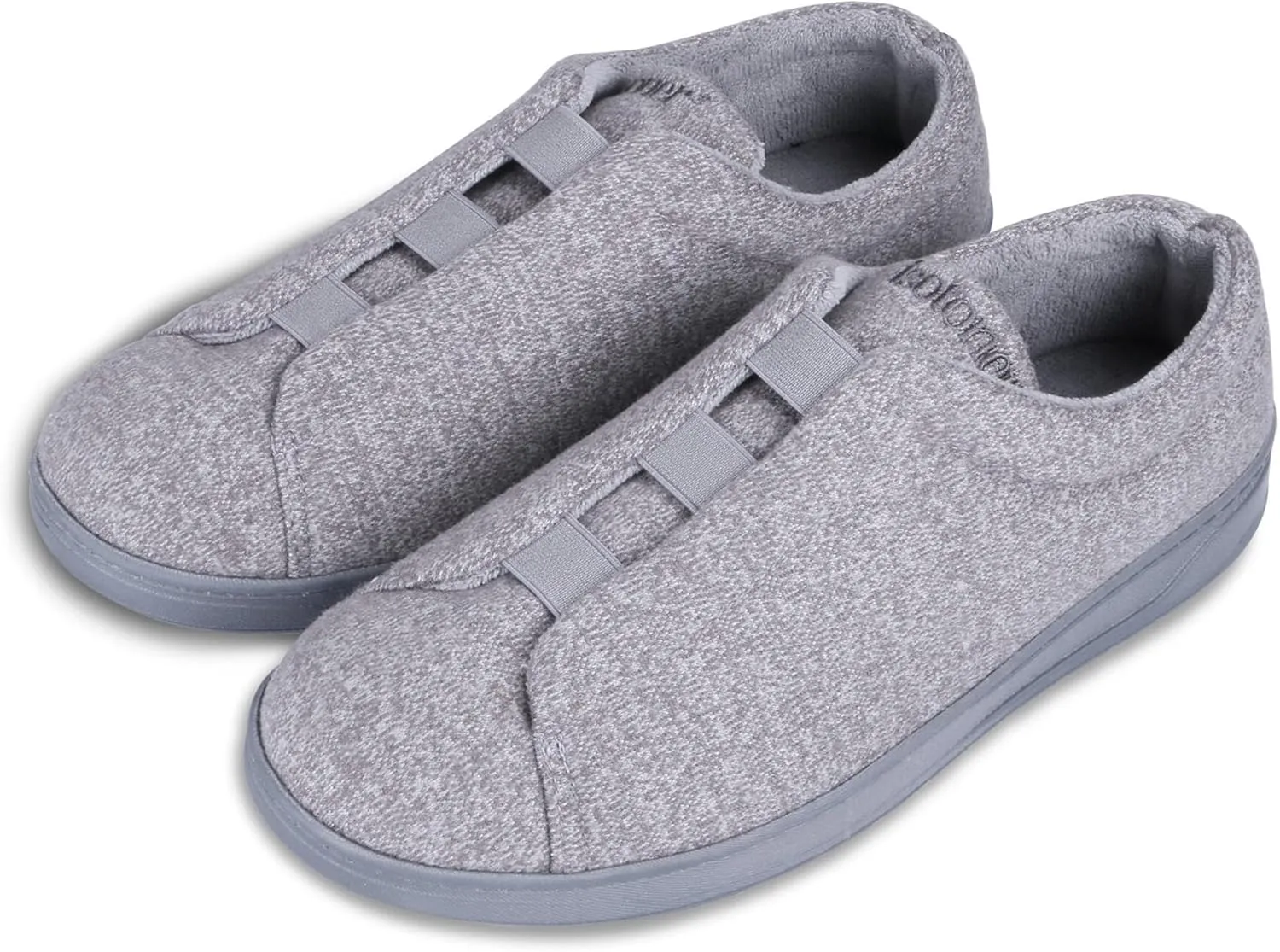 isotoner Men's Heathered Knit Brady Closed Back Slipper-Moisture-Wicking with Gel Infused Memory Foam