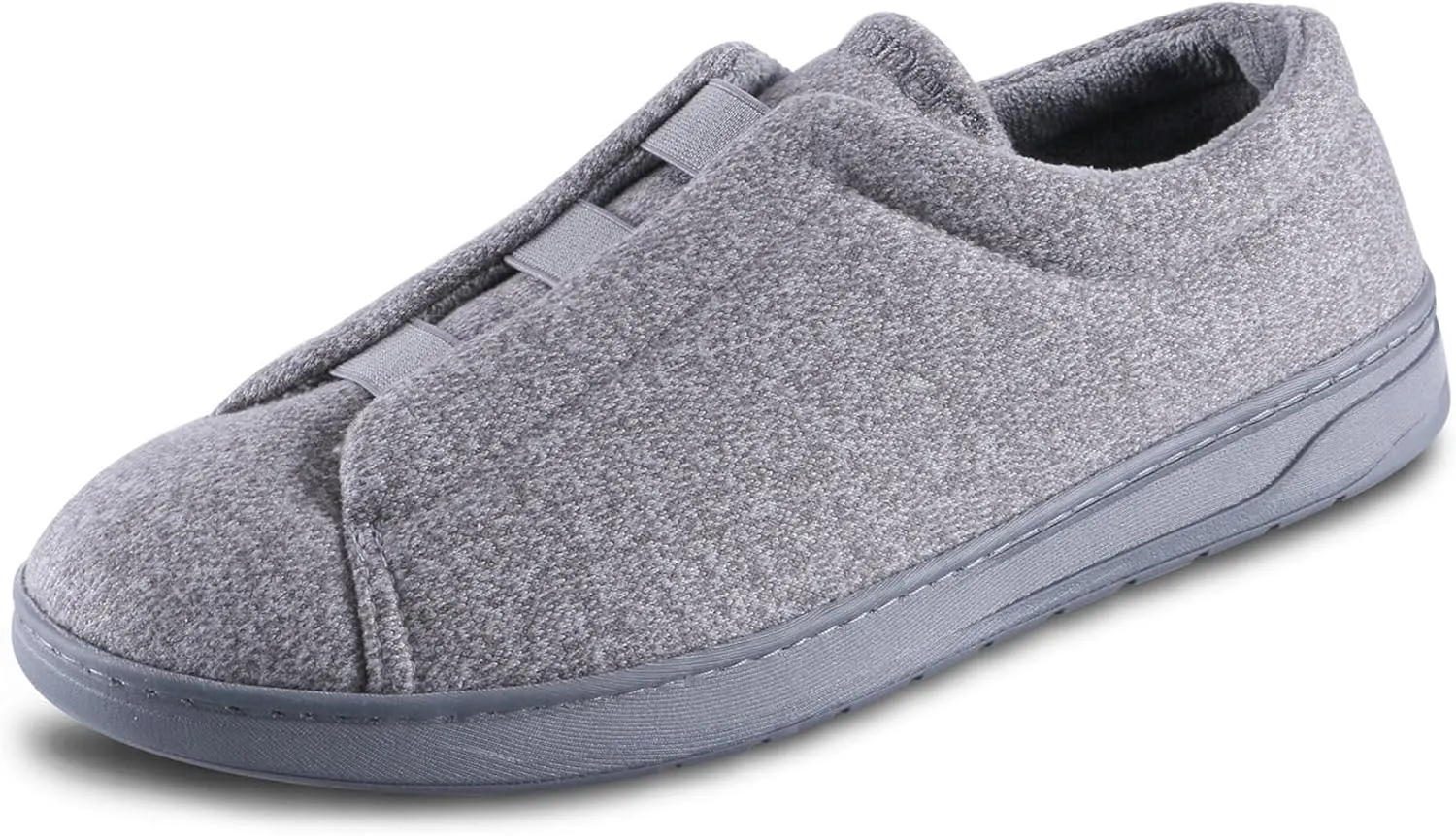 isotoner Men's Heathered Knit Brady Closed Back Slipper-Moisture-Wicking with Gel Infused Memory Foam