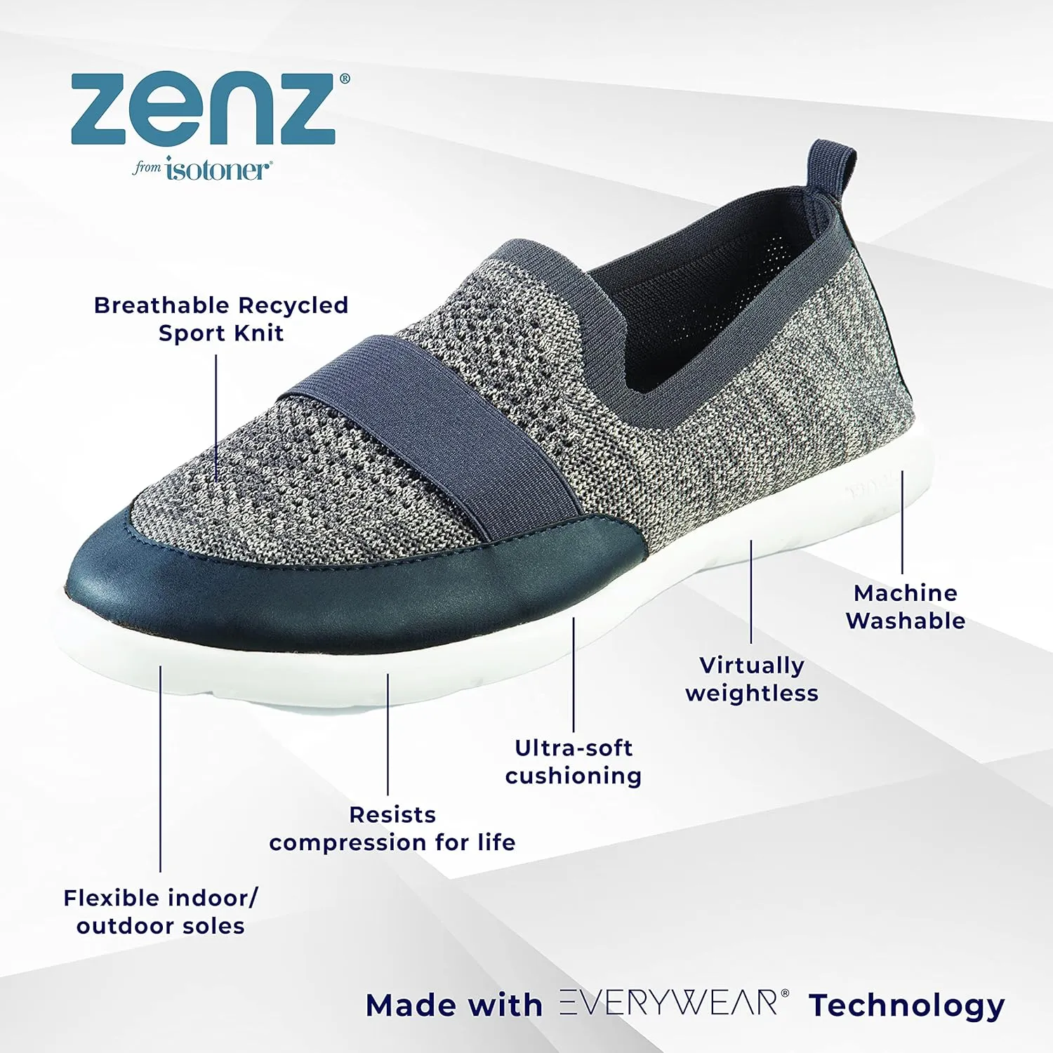 isotoner Men's Heathered Sport-Knit Indoor/Outdoor Slippers