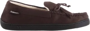 Isotoner Men's Microsuede Moccasin Slippers - Men’s Indoor and Outdoor Sole Slippers, Features Memory Foam for a Customer Fit and Arch Support for All-Day Comfort, Machine Washable