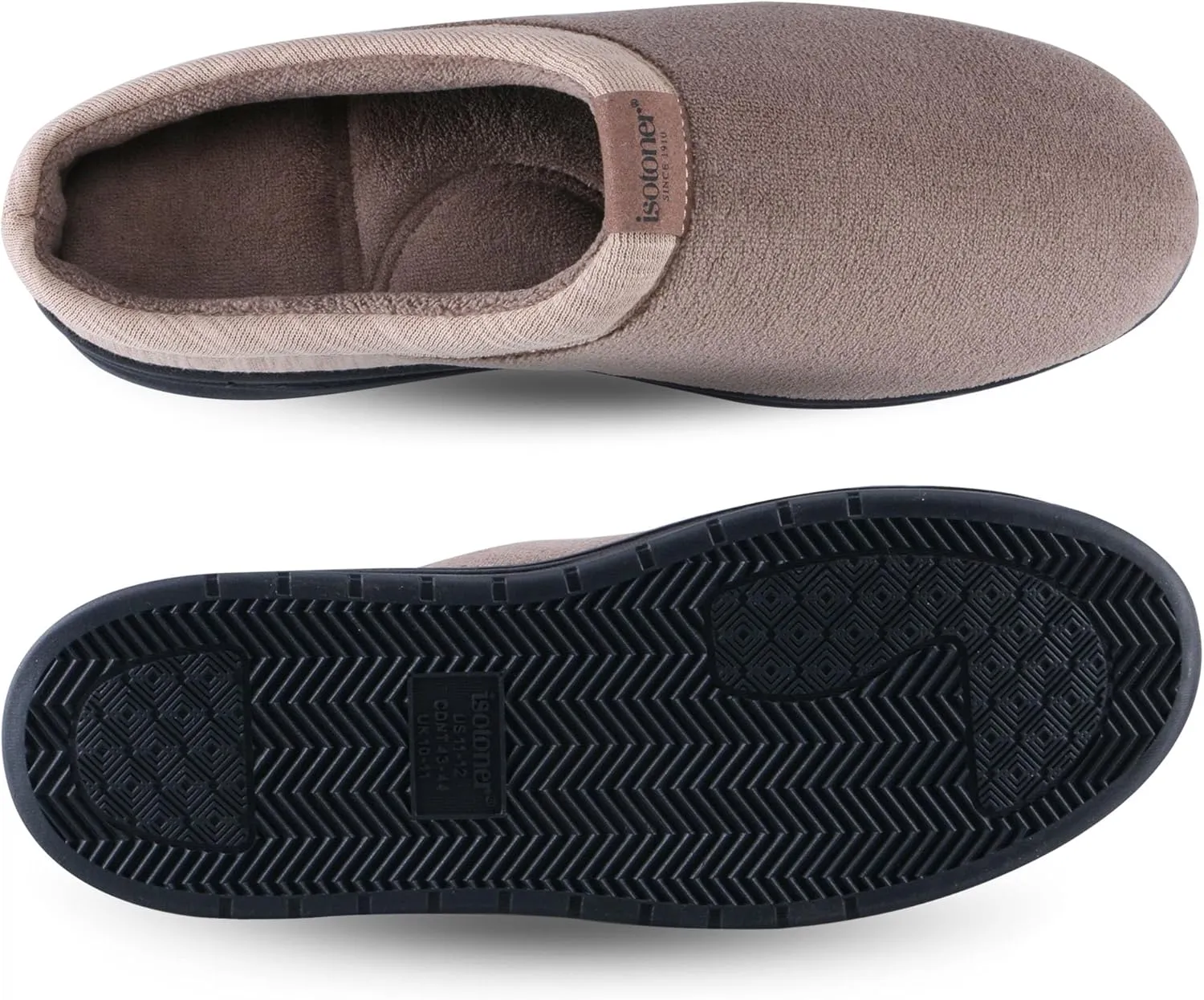 isotoner Men's Microterry Jake Clog Slipper-with Gel Infused Memory Foam