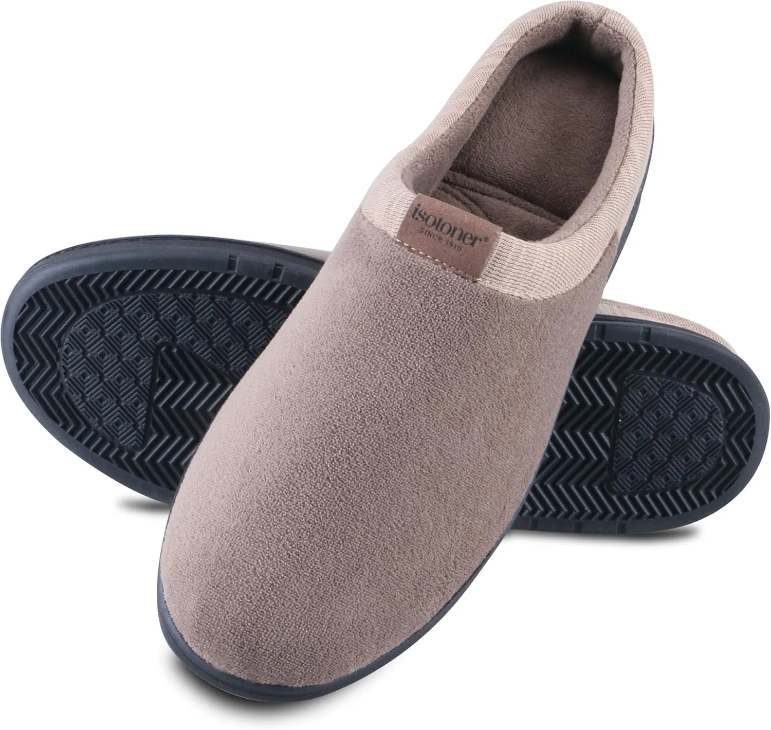 isotoner Men's Microterry Jake Clog Slipper-with Gel Infused Memory Foam