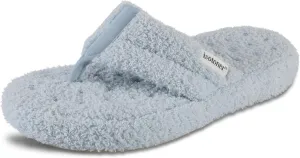 isotoner Women's Cozy Plush Terry Knit Joey Thong Slippers with Enhanced Heel Cushion