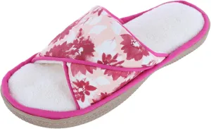 isotoner Womens Organic Cotton Floral Keilly Slide Slippers