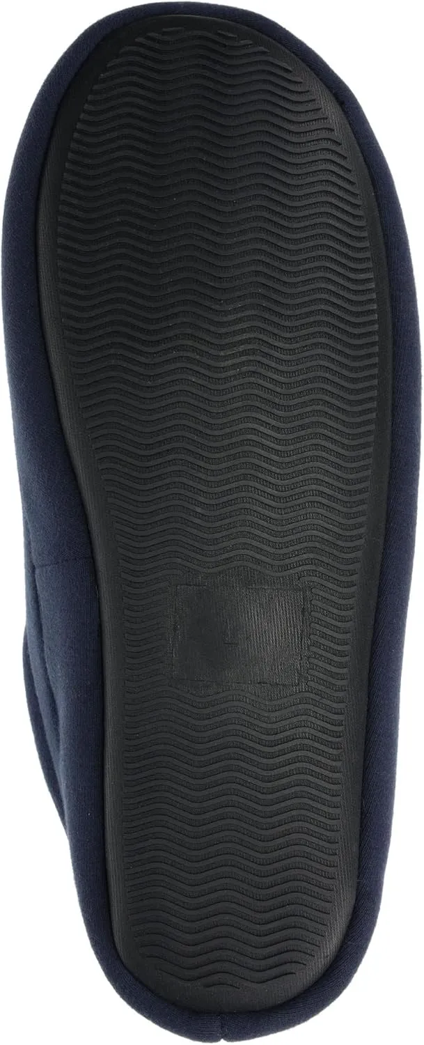 IZOD Mens Slipper, Jersey Sport Clog with Fleece Lining, Navy/Grey/Black, Size MD to XXL (Mens 8 to 13)