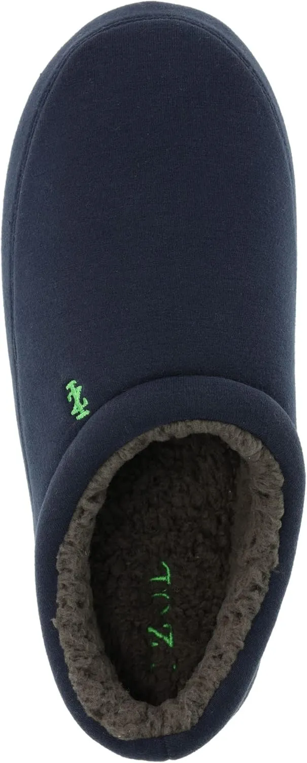 IZOD Mens Slipper, Jersey Sport Clog with Fleece Lining, Navy/Grey/Black, Size MD to XXL (Mens 8 to 13)