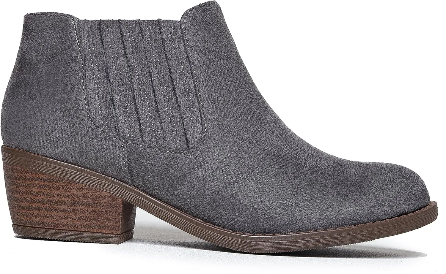 J. Adams Arlo Booties for Women - Round Toe Low Block Heel Slip On Ankle Boots