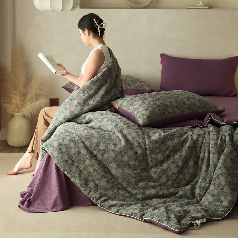 Jacquard Flower Cotton Gauze Comfy Bedding