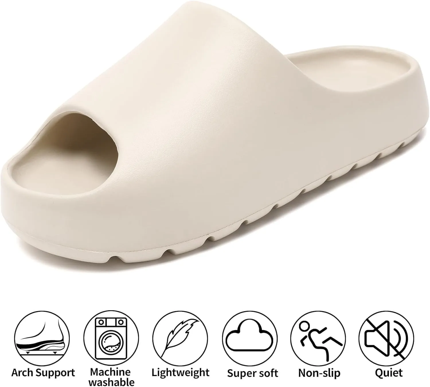 Jaeynow Cloud Slides for Women,Unisex EVA Soft Recovery Slides,Thick Sole Open Toe Mens Pillow Slides Shower Shoes Outdoor&Indoor House Slippers