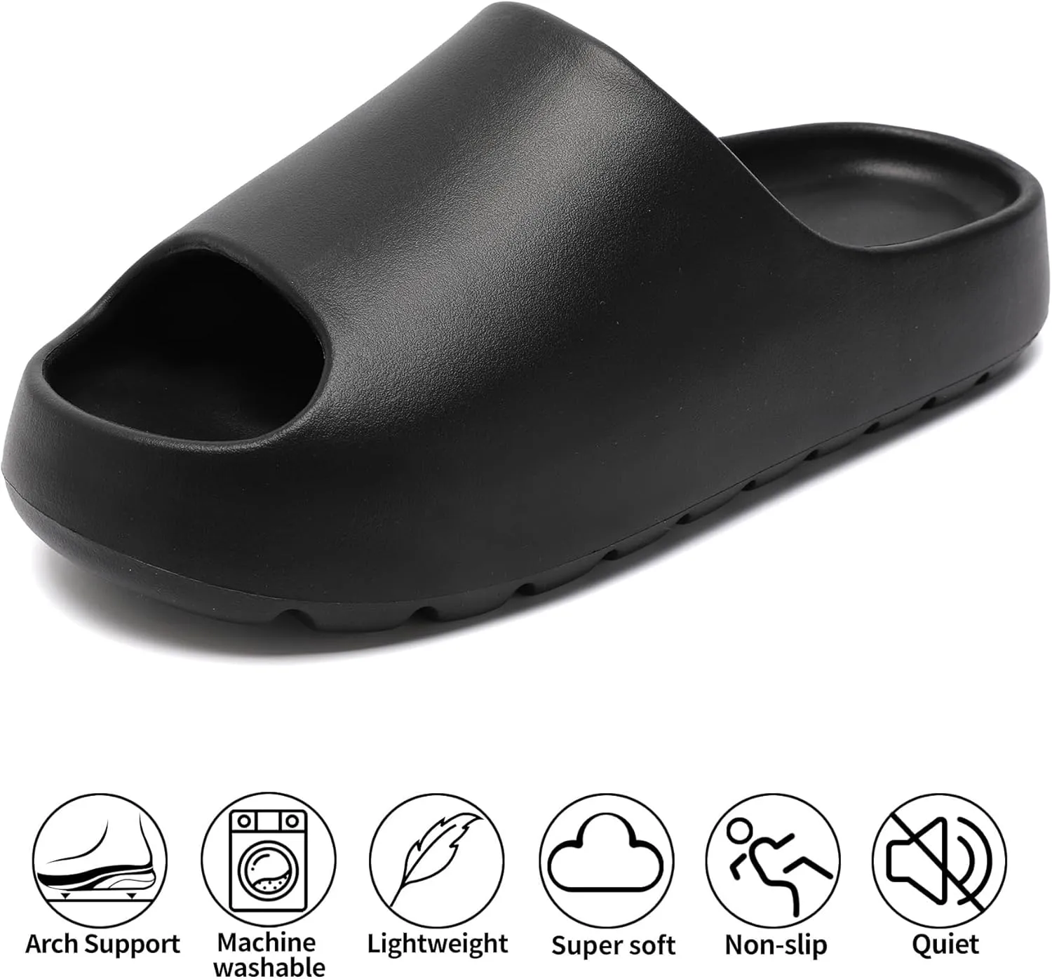 Jaeynow Cloud Slides for Women,Unisex EVA Soft Recovery Slides,Thick Sole Open Toe Mens Pillow Slides Shower Shoes Outdoor&Indoor House Slippers