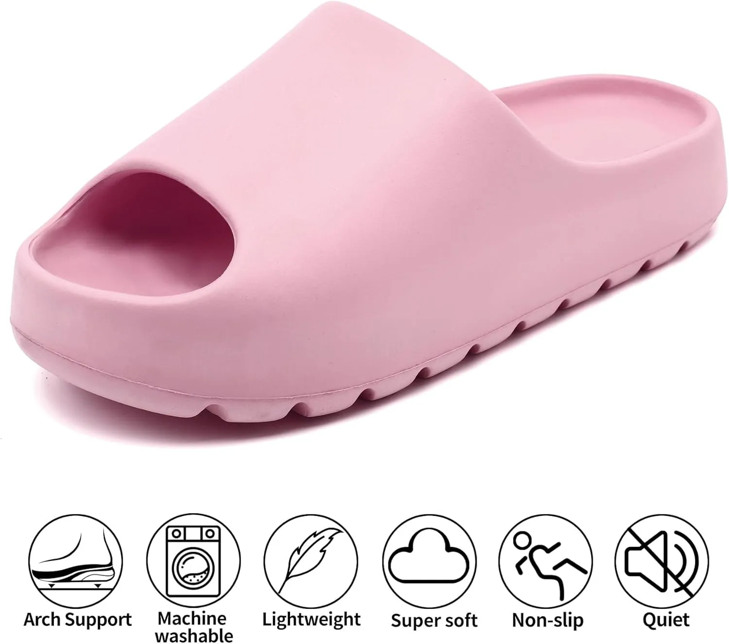 Jaeynow Cloud Slides for Women,Unisex EVA Soft Recovery Slides,Thick Sole Open Toe Mens Pillow Slides Shower Shoes Outdoor&Indoor House Slippers