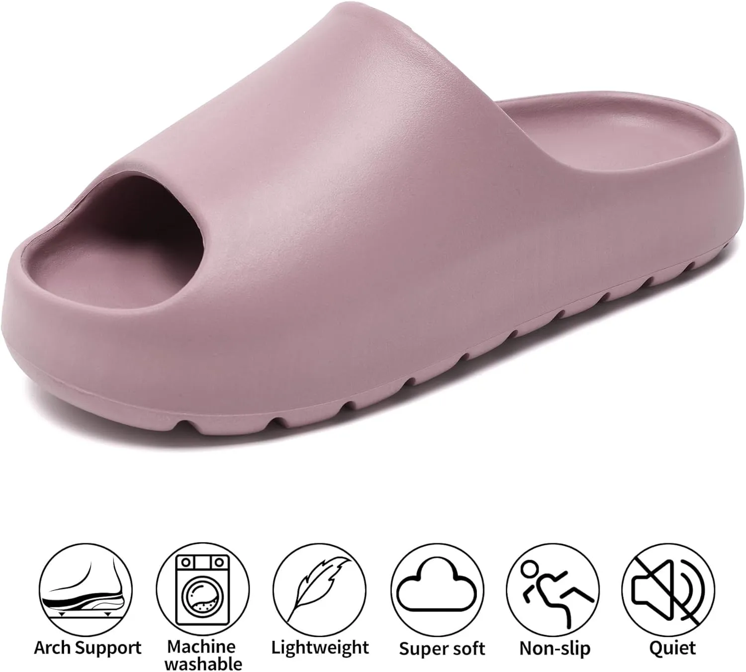 Jaeynow Cloud Slides for Women,Unisex EVA Soft Recovery Slides,Thick Sole Open Toe Mens Pillow Slides Shower Shoes Outdoor&Indoor House Slippers
