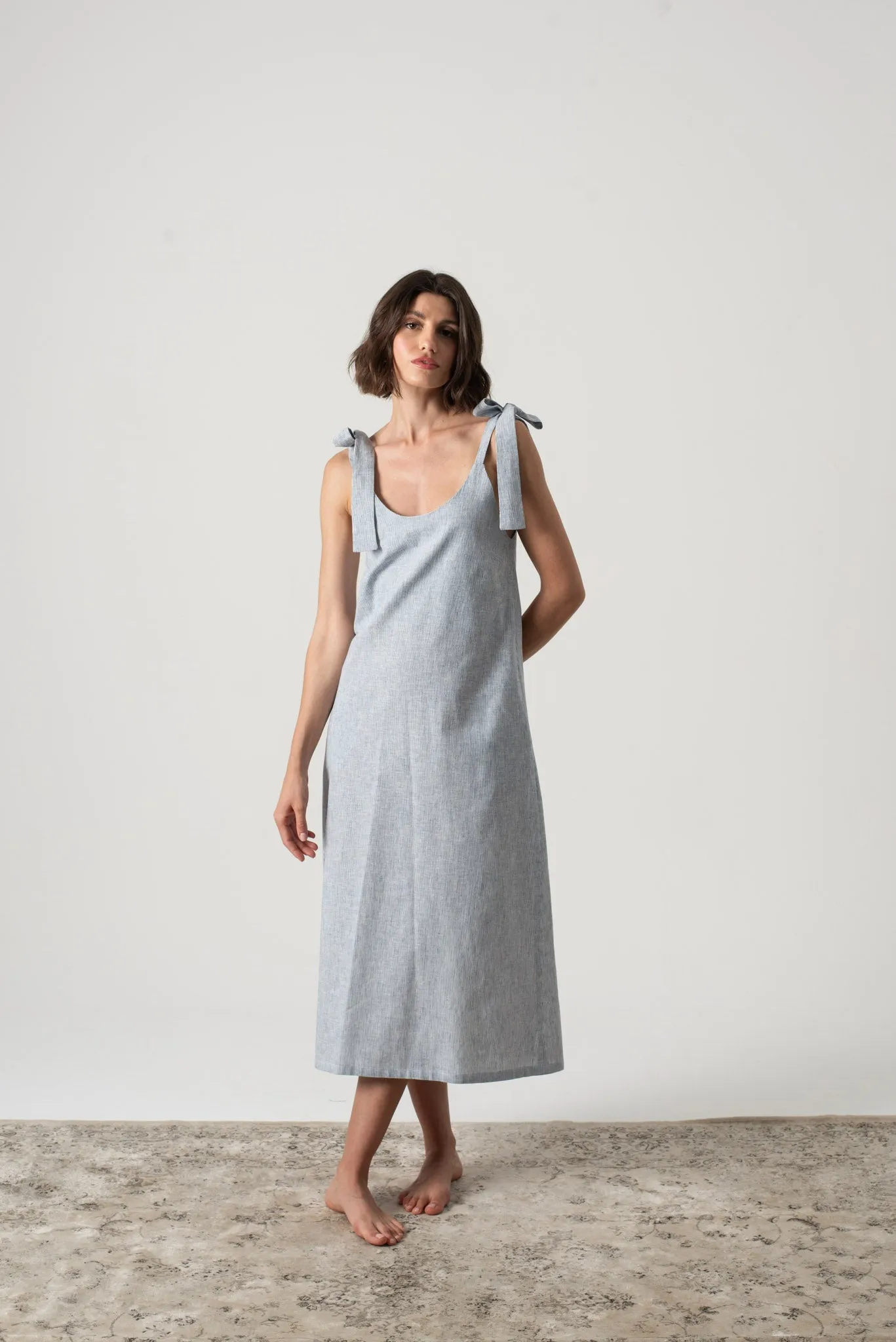 Jakob Slip Dress French Blue Stripe