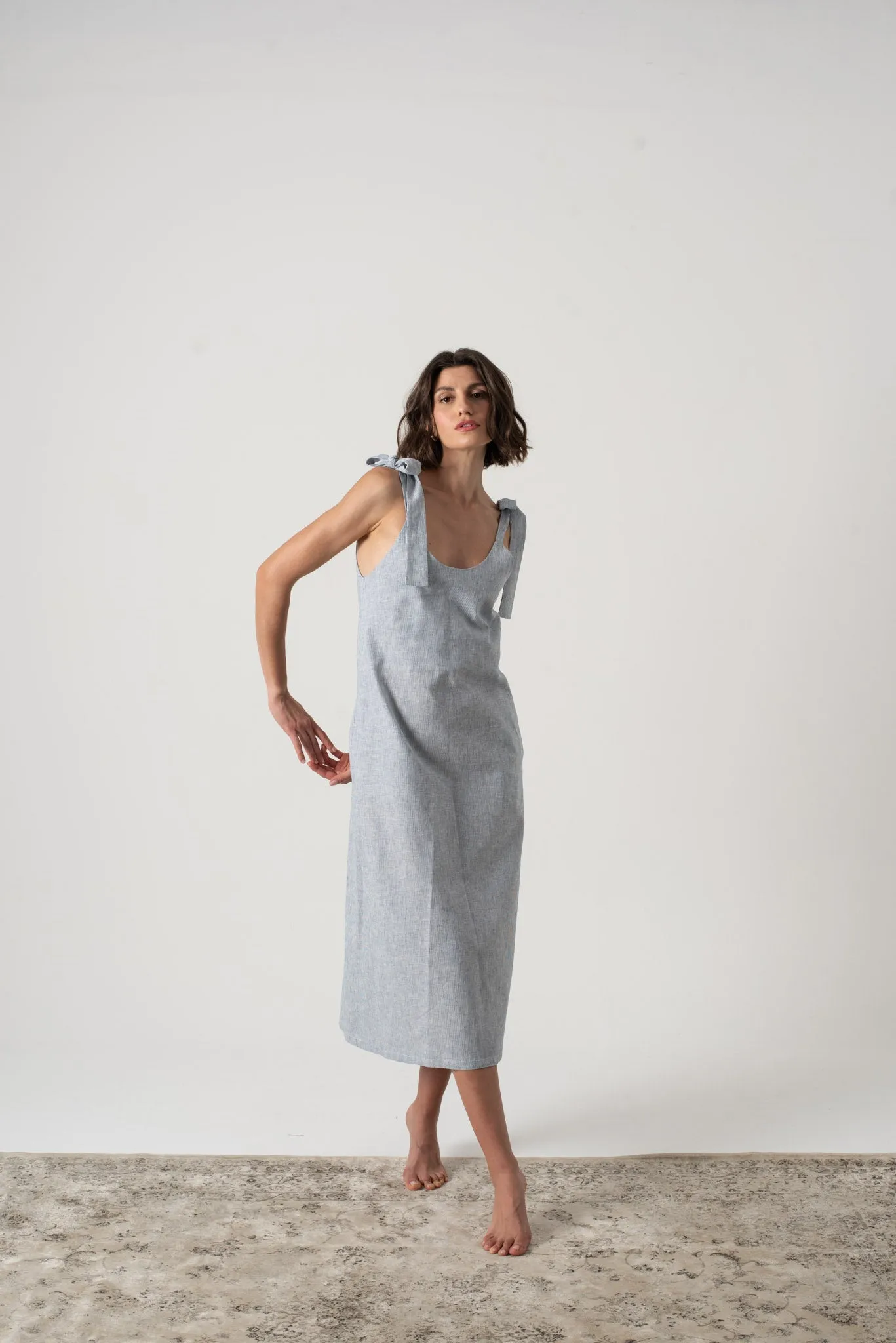 Jakob Slip Dress French Blue Stripe