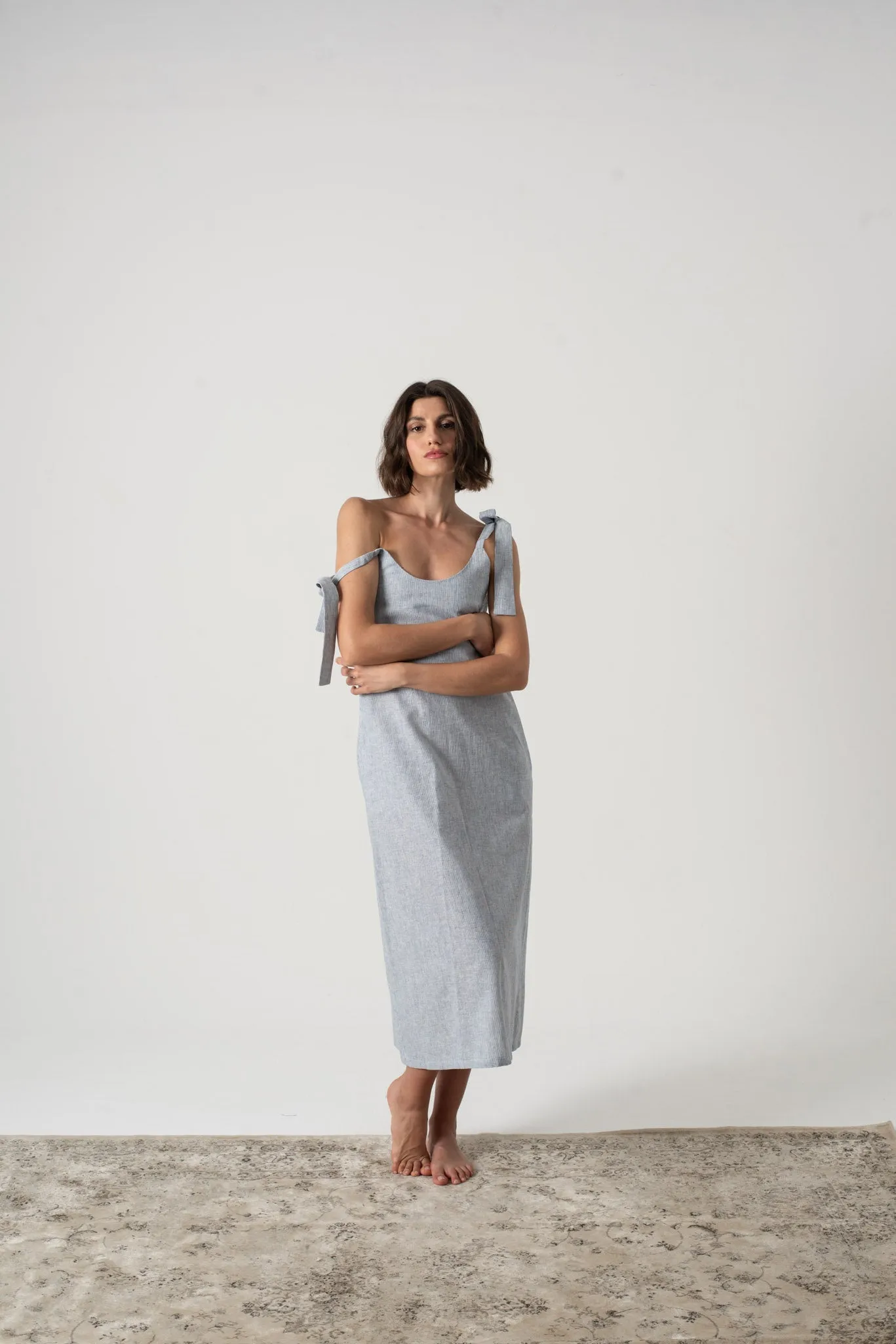 Jakob Slip Dress French Blue Stripe