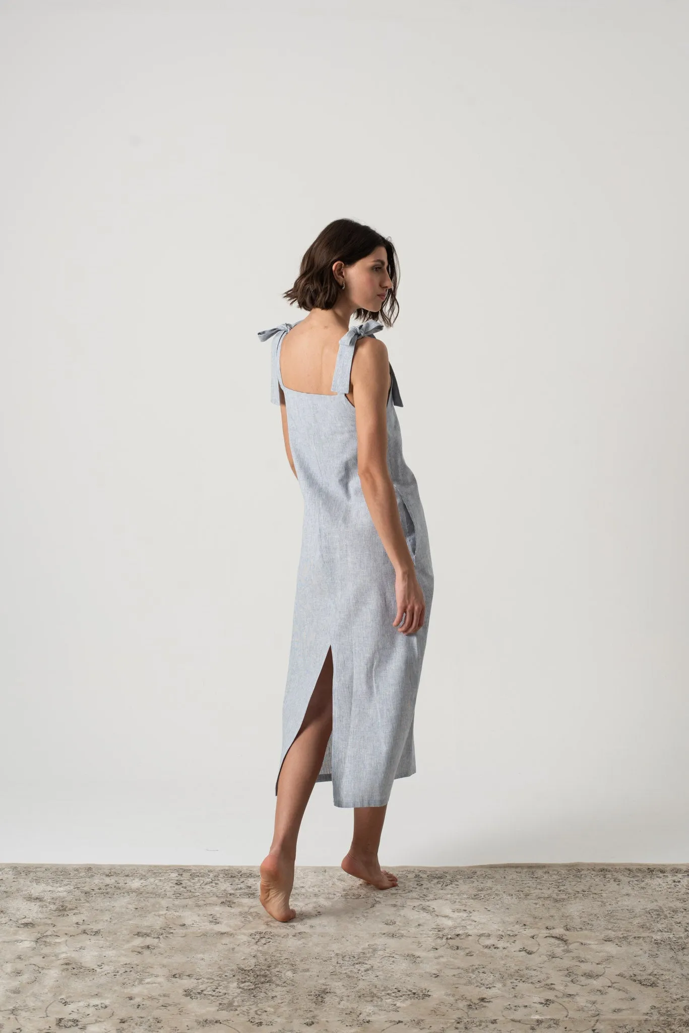 Jakob Slip Dress French Blue Stripe