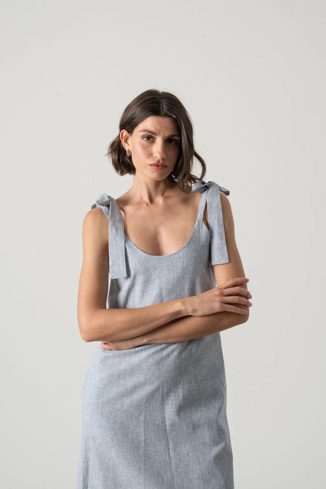 Jakob Slip Dress French Blue Stripe