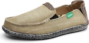 JAMONWU Men's Slip on Shoes Cloth Shoes Deck Shoes Canvas Leisure Vintage Casual Loafer Boat Shoes