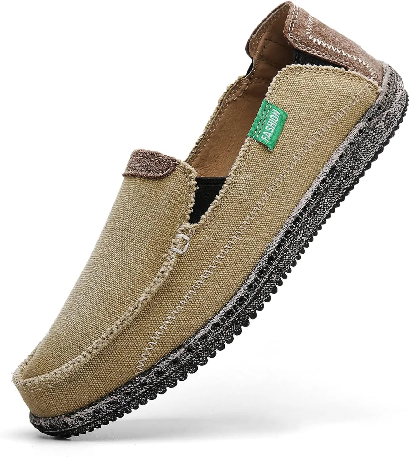 JAMONWU Men's Slip on Shoes Cloth Shoes Deck Shoes Canvas Leisure Vintage Casual Loafer Boat Shoes
