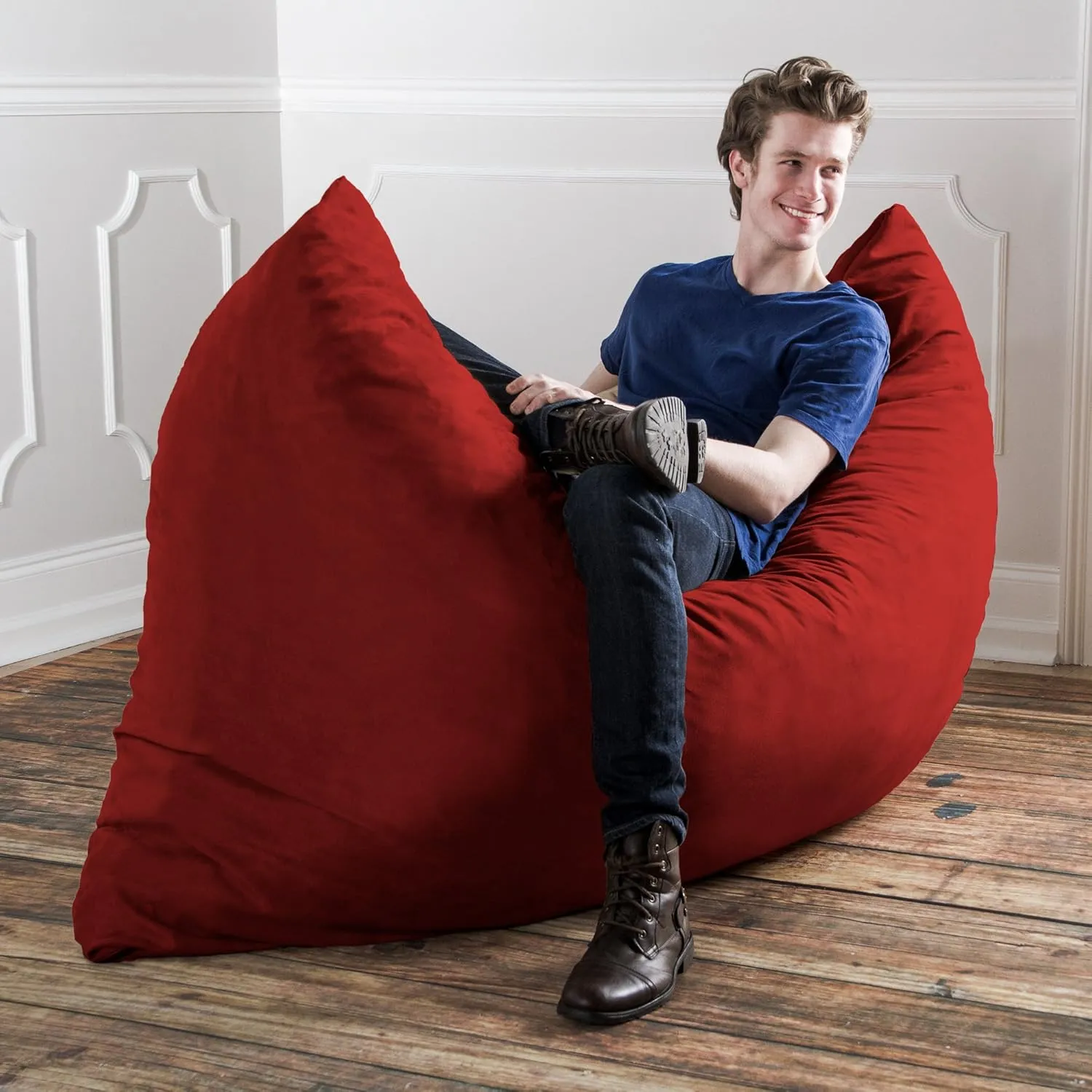 Jaxx Pillow Saxx 5.5-Foot - Huge Bean Bag Floor Pillow and Lounger, Cinnabar