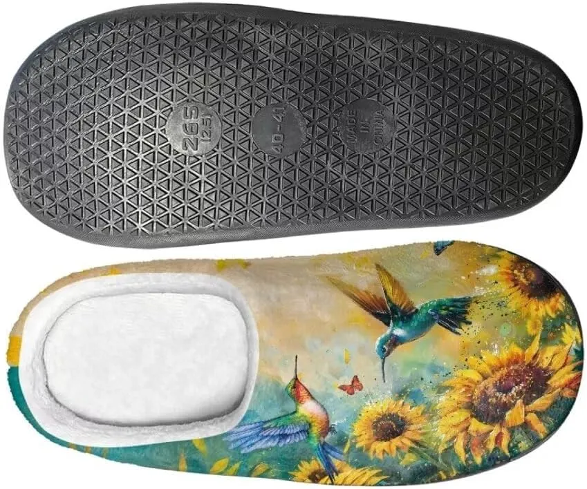 Jeiento Slippers for Women Warm Cotton Memory Foam Scuff Slippers Fuzzy Fluffy Spa Hotel House Home Indoor Slippers for Ladies