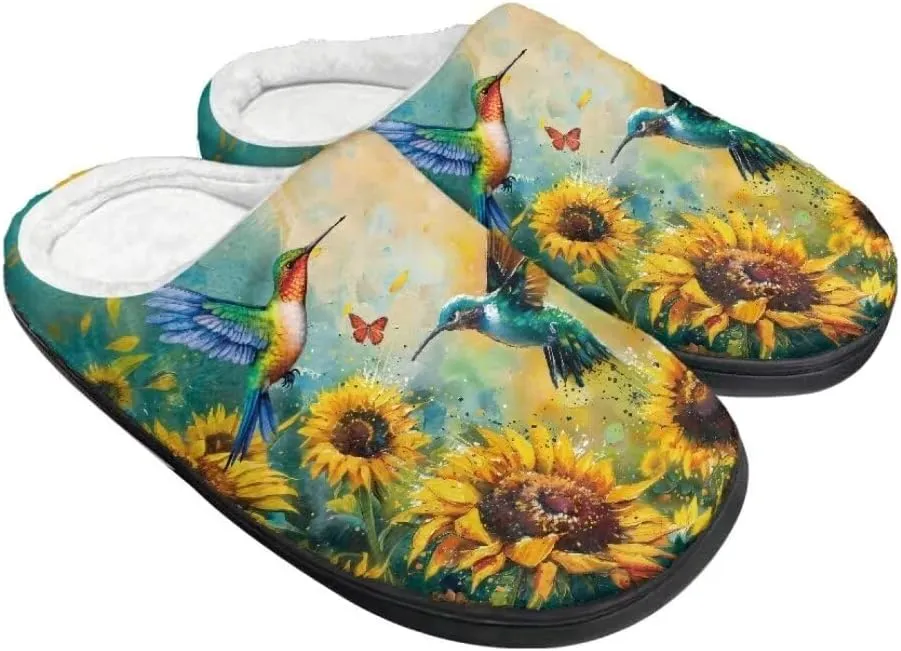 Jeiento Slippers for Women Warm Cotton Memory Foam Scuff Slippers Fuzzy Fluffy Spa Hotel House Home Indoor Slippers for Ladies