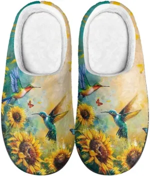 Jeiento Slippers for Women Warm Cotton Memory Foam Scuff Slippers Fuzzy Fluffy Spa Hotel House Home Indoor Slippers for Ladies