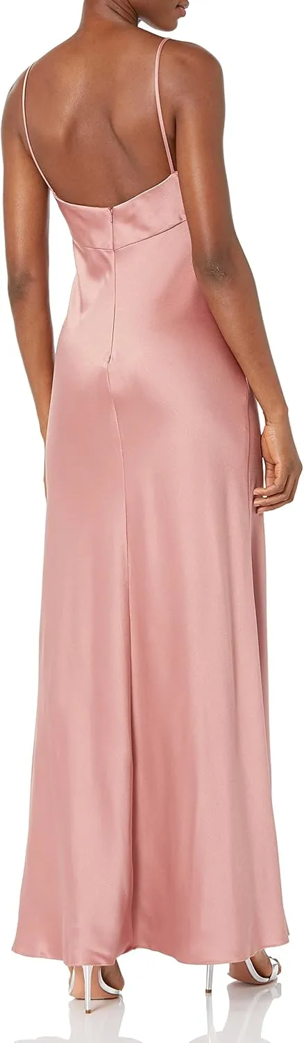 Jenny Yoo Women's Addison Cowl Neck Empire Waist Satin Dress